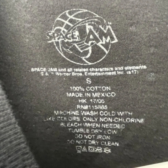 Space Jam Vintage Tshirt Black White Speckles Men’s Size Small Looney Tunes - Picture 4 of 5